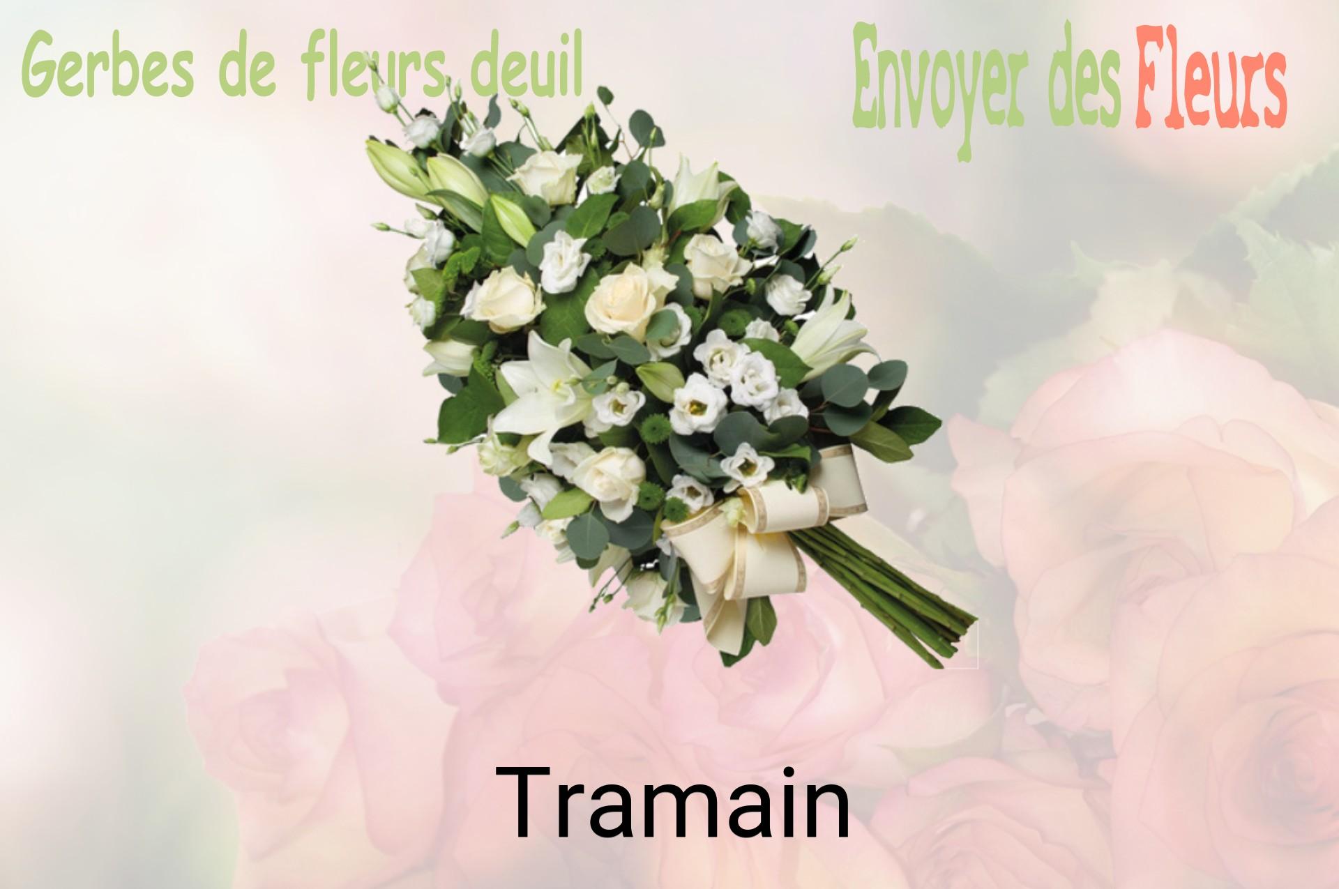 Gerbe de fleurs de deuil livrée à Tramain